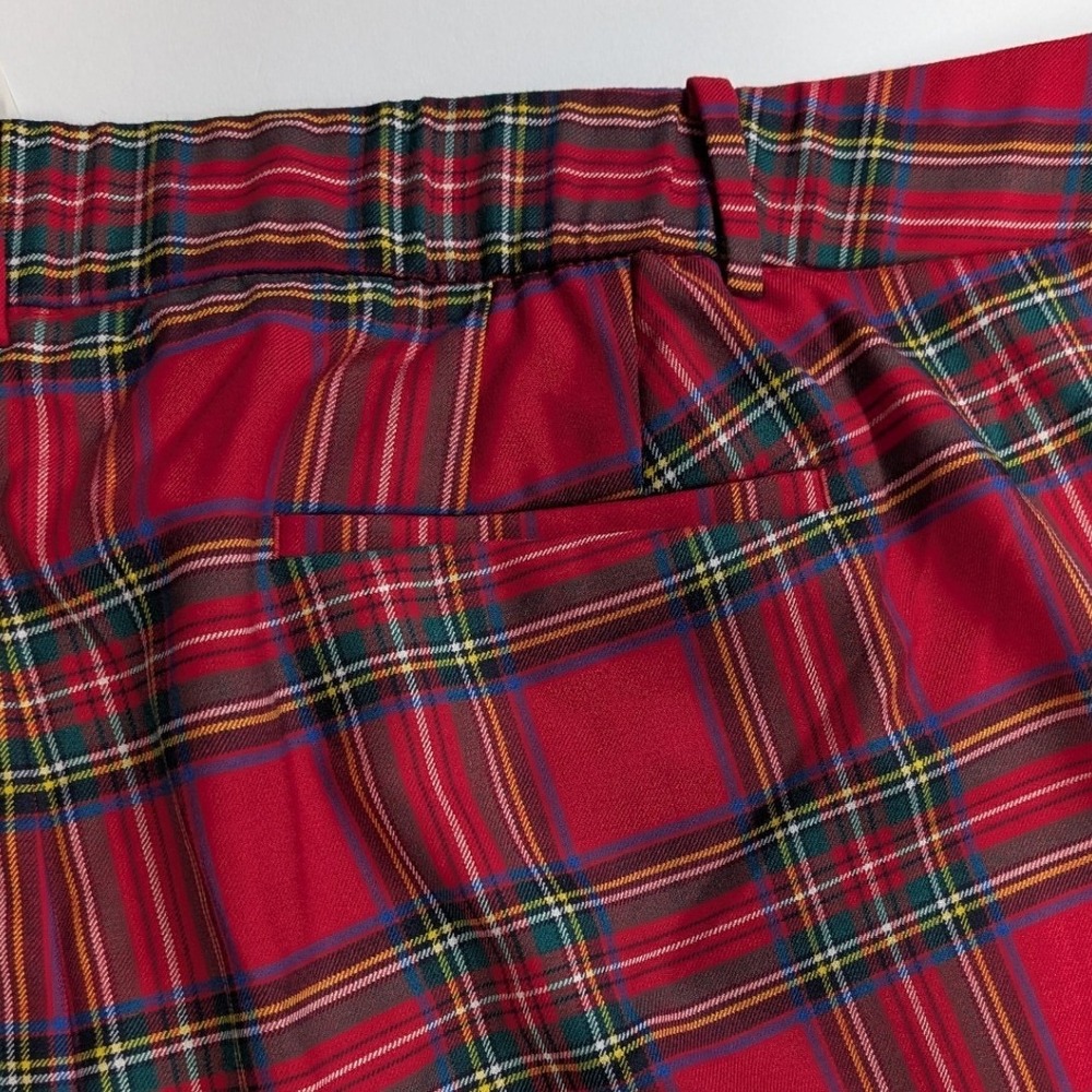 Talbots Hampshire Ankle Pant Women 16W Red Plaid NEW Wool Blend Holiday Trousers - Picture 9 of 10